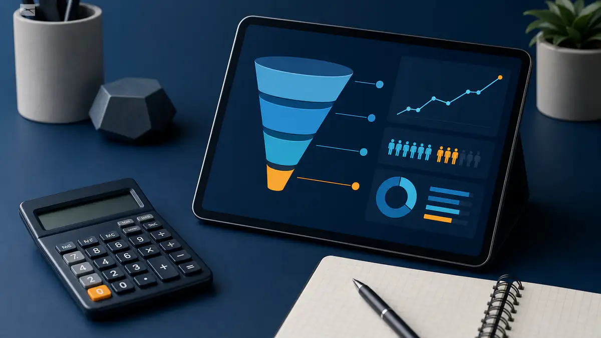 Imagen editorial sobre benchmarks de tasa de conversión