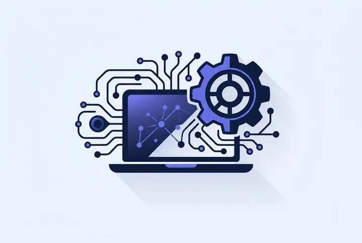 Ilustración de calculadoras de tecnología